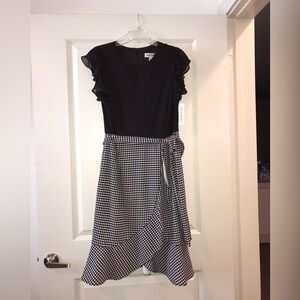 NWT-Elegant Black and White Checkered Dress